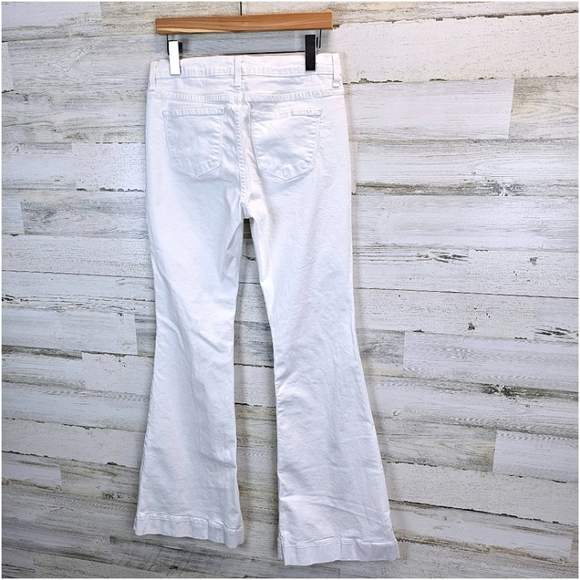 Judy Blue Cher Boho Bell Bottom White Jeans 31 Stretchy Spring Summer Comfort - Picture 6 of 15